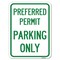 Signmission Preferred Permit Parking Only Heavy-Gauge Aluminum Rust Proof Parking Sign, 18" x 24", A-1824-23276 A-1824-23276 - alternate 1